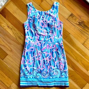 Mila Stretch Shift Dress in Reel Nauti